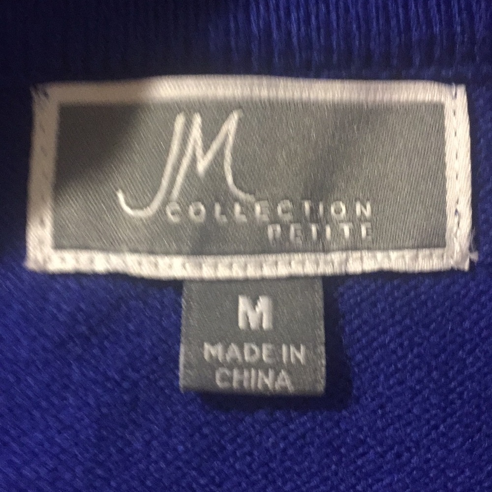 JM Collection Long Royal Blue open front Cardigan - Picture 5 of 6
